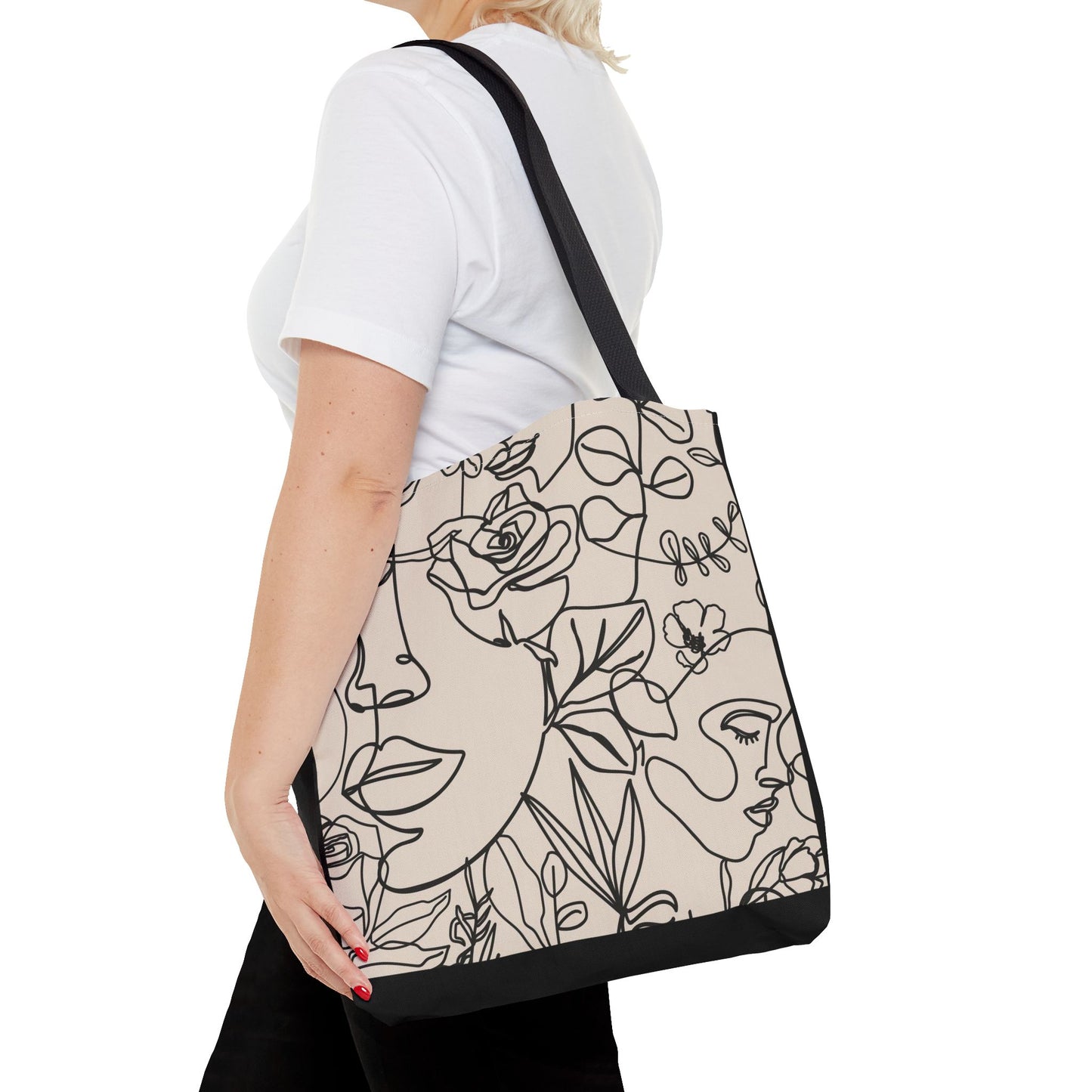 Elegant Floral Tote Bag, Minimalist Canvas Bag, Art Lover's Gift, Everyday Use, Eco-Friendly Shopping Bag, Mother's Day, Bohemian Style