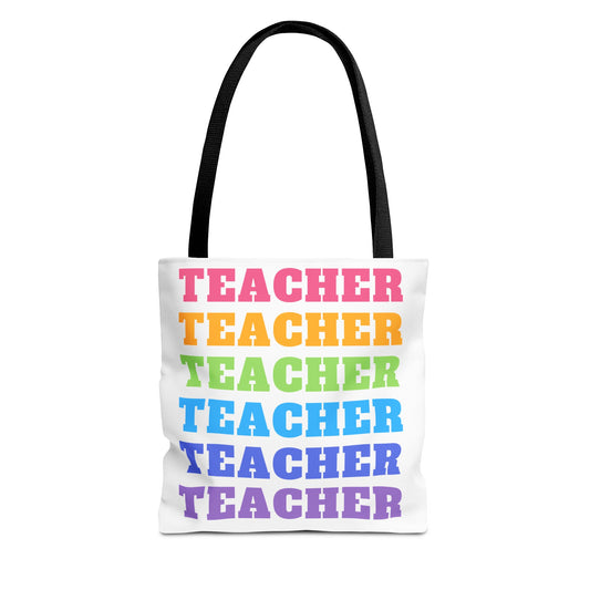 Colorful Teacher Tote Bag, Perfect Gift for Educators, Classroom Essentials, Back to School, Teaching Supplies, Teacher Appreciation