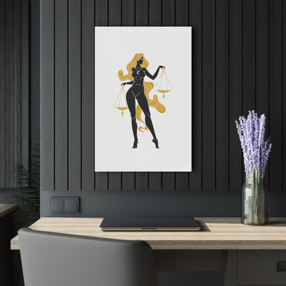 Elegant Libra Zodiac Devine Feminine Acrylic Print - Zodiac Art for Home Decor, Astrology Gift, Minimalist Wall Art
