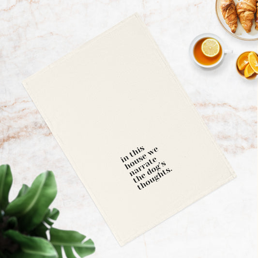 Funny Dog Lover's Cotton Tea Towel, Kitchen Gift, Pet Owner Decor, Housewarming Present, Humorous Dog Thoughts