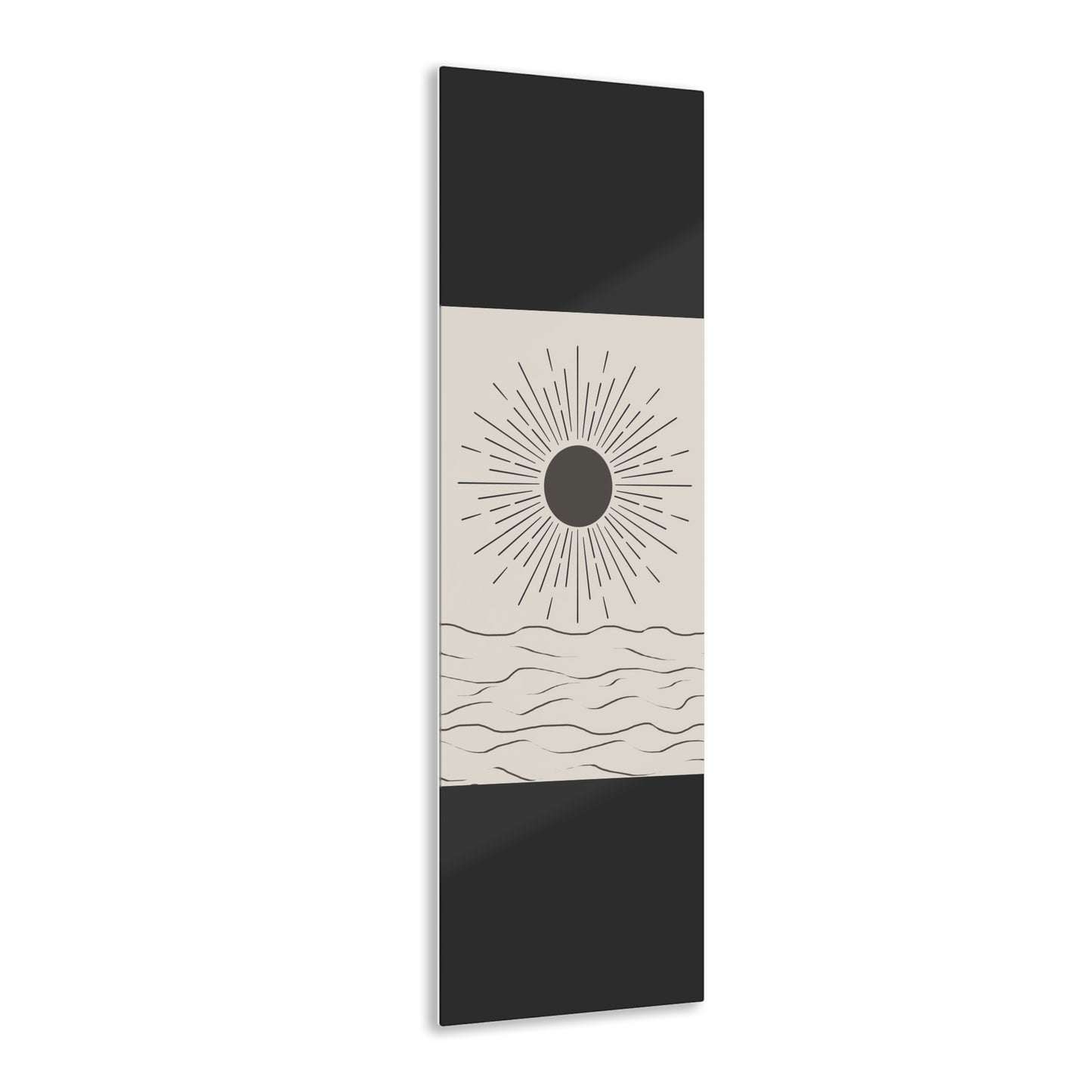 Boho Sun - Minimalist Acrylic Wall Art Print, Modern Sun and Waves Decor, Coastal Room Accent, Gift for Beach Lovers, Wall Decor for Home