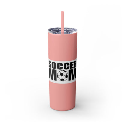 Soccer Mom Skinny Tumbler with Straw, 20oz | Ideal for Game Days, Sports Events, Gifts for Moms, Hydration on the Go