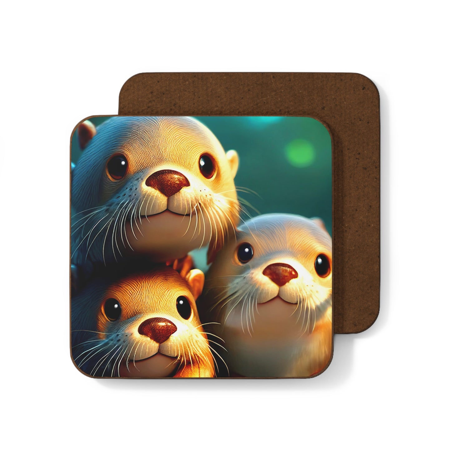 Cute Otter Hardboard Coaster, Animal Lover Gift, Eco-Friendly Drink Coaster, Perfect for Home Decor, Party Favor, Birthday