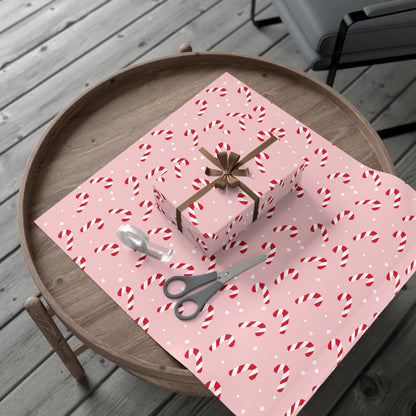 Christmas Candy Cane Gift Wrap Papers, Holiday Present Packaging, Festive Wrapping Roll, Xmas Decorative Paper, Seasonal Gift Wrap Supplies