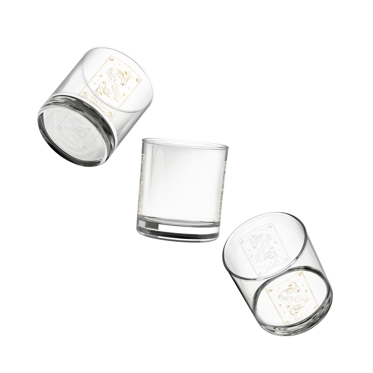 Pisces Zodiac Rocks Glass, Perfect for Astrology Lovers, Unique Gift for Birthdays, Home Barware, 10oz Drinking Glass, Elegant Decor