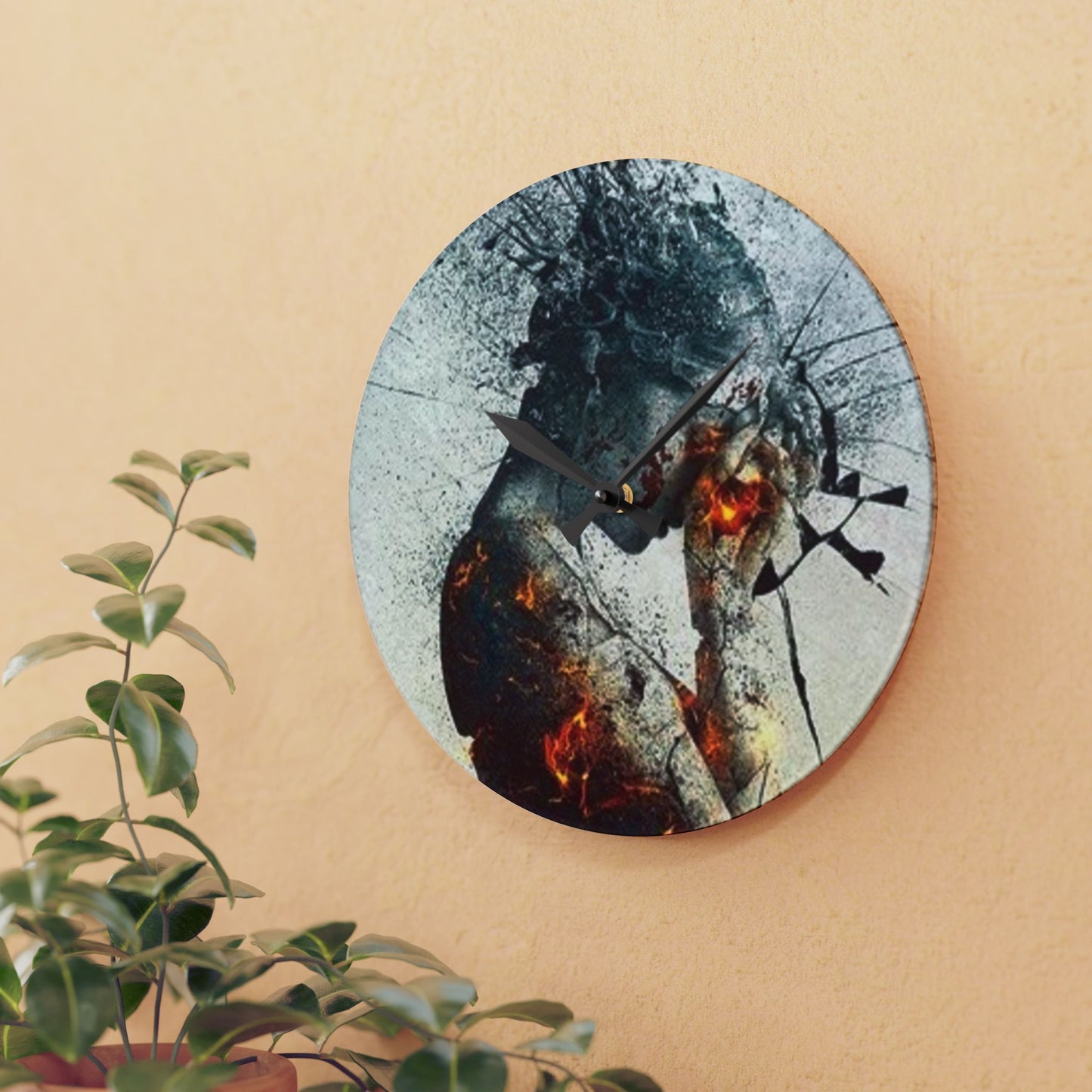 Introspection Artistic Acrylic Wall Clock, Modern Home Decor, Unique Gift for Art Lovers,  Timeless Style, Motivational Wall Decor