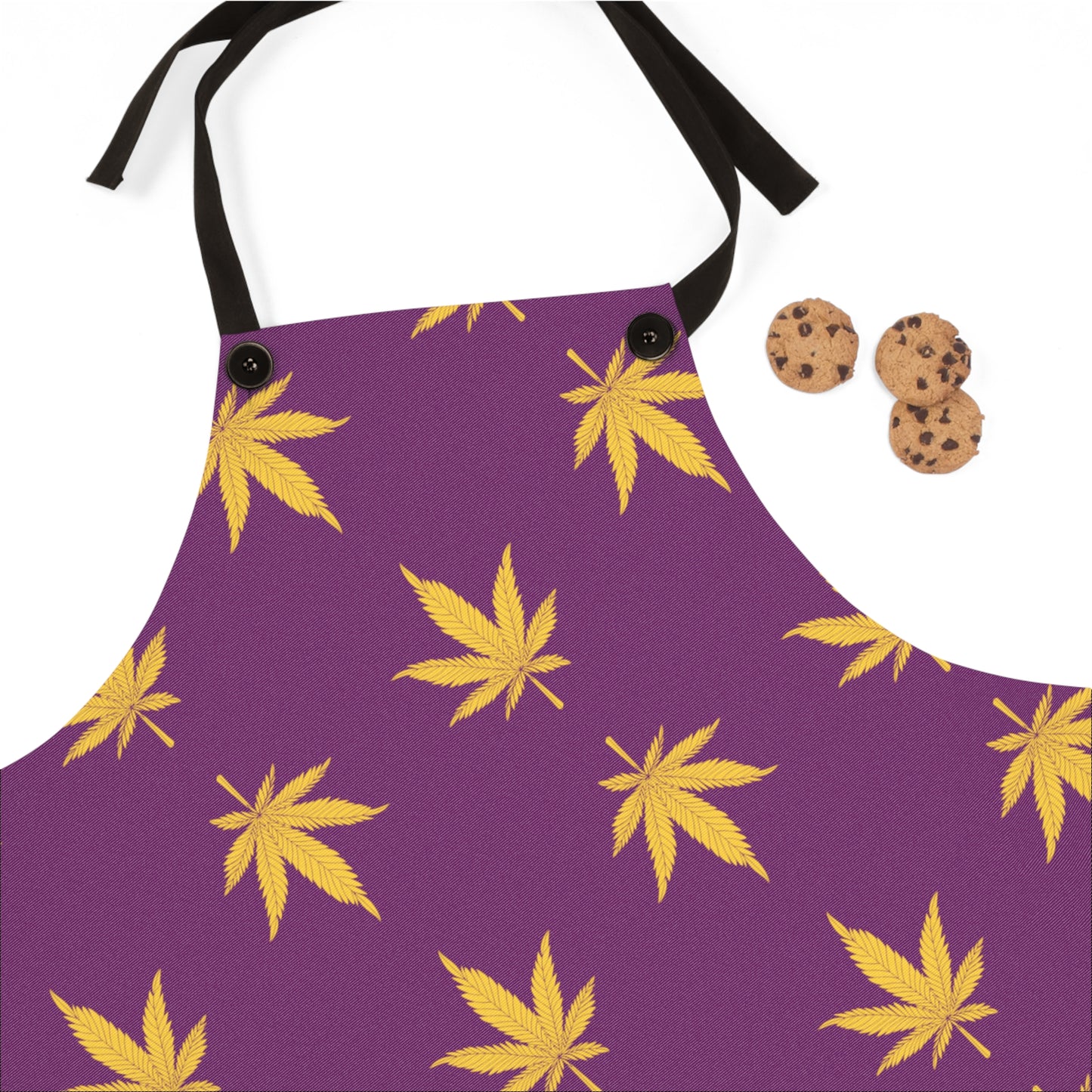 Purple Trendy Cannabis Leaf Apron, Perfect for Cooking, Baking, Grilling, Gifts for Chefs, Eco-Friendly Kitchware
