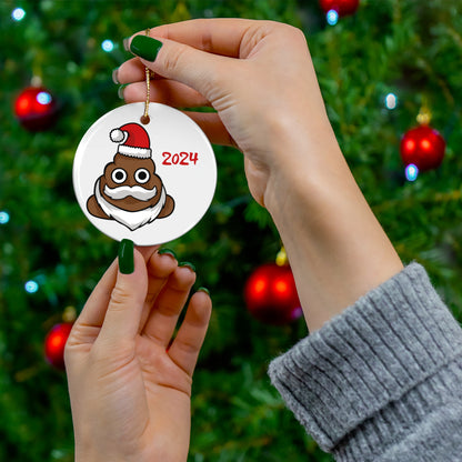 Poop Emoji Ceramic Ornament, 4 Shapes