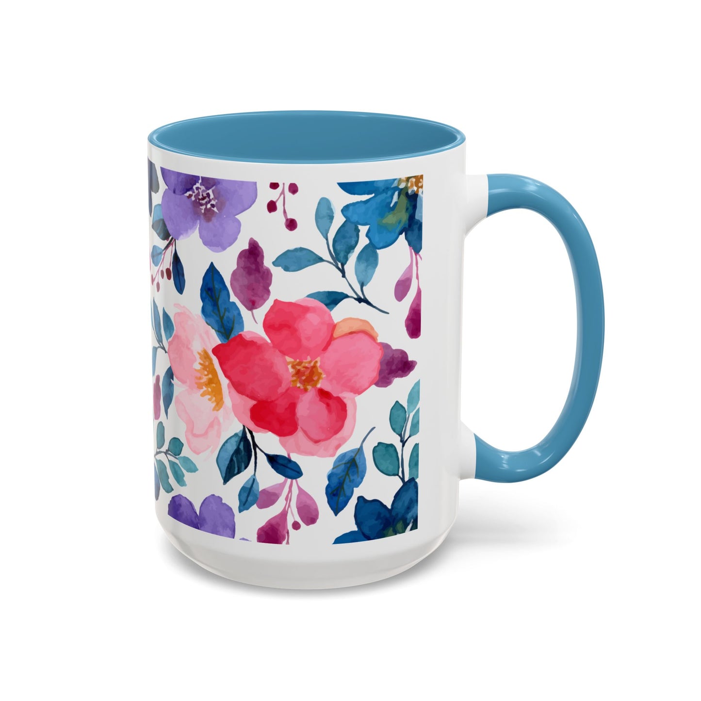 Floral Accent Coffee Mug, Beautiful Floral Design, Perfect Gift for Plant Lovers, Housewarming, Birthday, Mother's Day