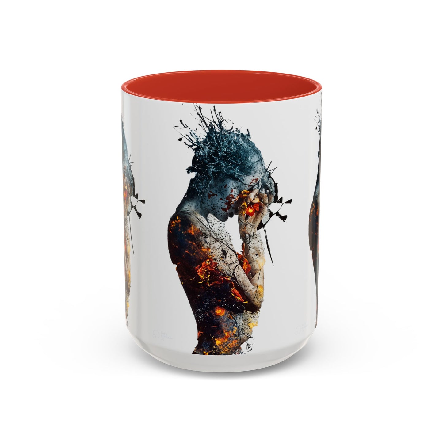 Introspective Art Coffee Mug, Unique Gift for Art Lovers, Bohemian Home Decor, Self-Reflection Mug