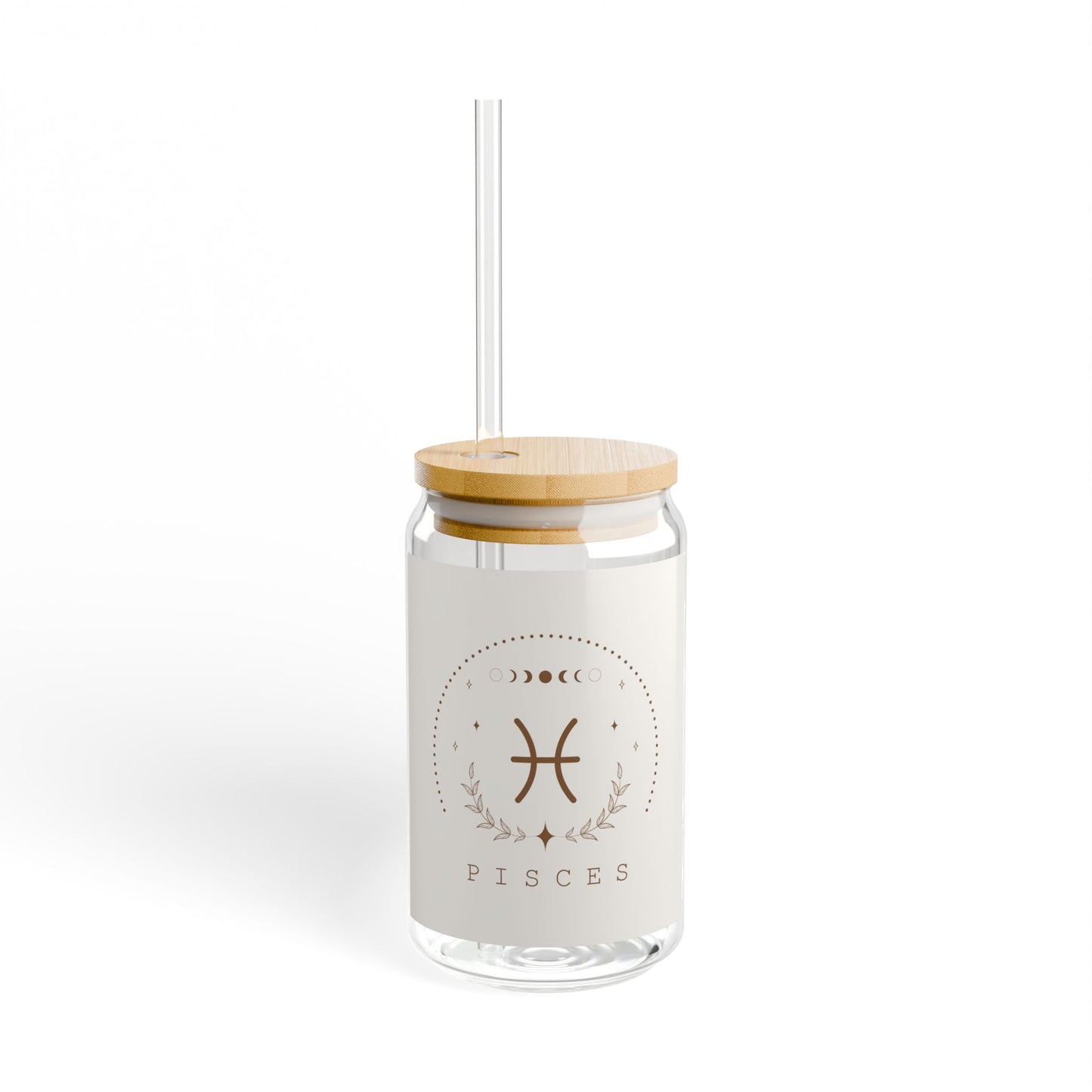 Pisces Sipper Glass, Zodiac Drinkware, Astrology Gift, Eco-Friendly Cup, 16 oz Water Glass, Birthday Present, Home Barware