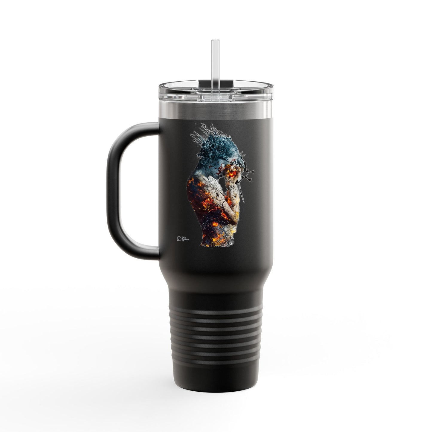 Artistic Insulated Travel Mug, 40oz - Colorful Design, Perfect for Coffee Lovers, Travel, Gifts, Camping, Outdoors, Stylish Hydration