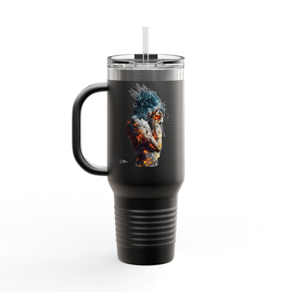Artistic Insulated Travel Mug, 40oz - Colorful Design, Perfect for Coffee Lovers, Travel, Gifts, Camping, Outdoors, Stylish Hydration