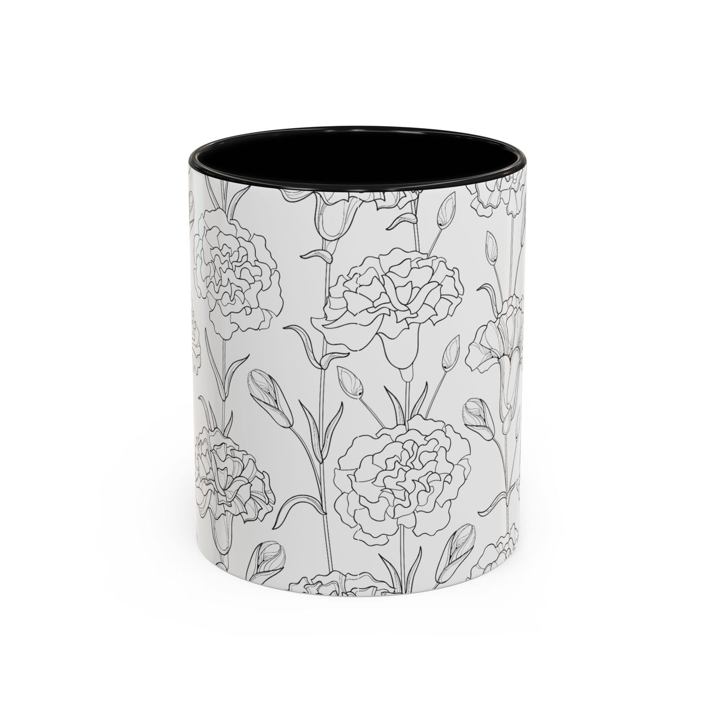 Floral Printed Coffee Mug, Stylish Drinkware for Home, Gift for Plant Lovers, Elegant Office Accessory, Mothers Day Present, Tea Cup