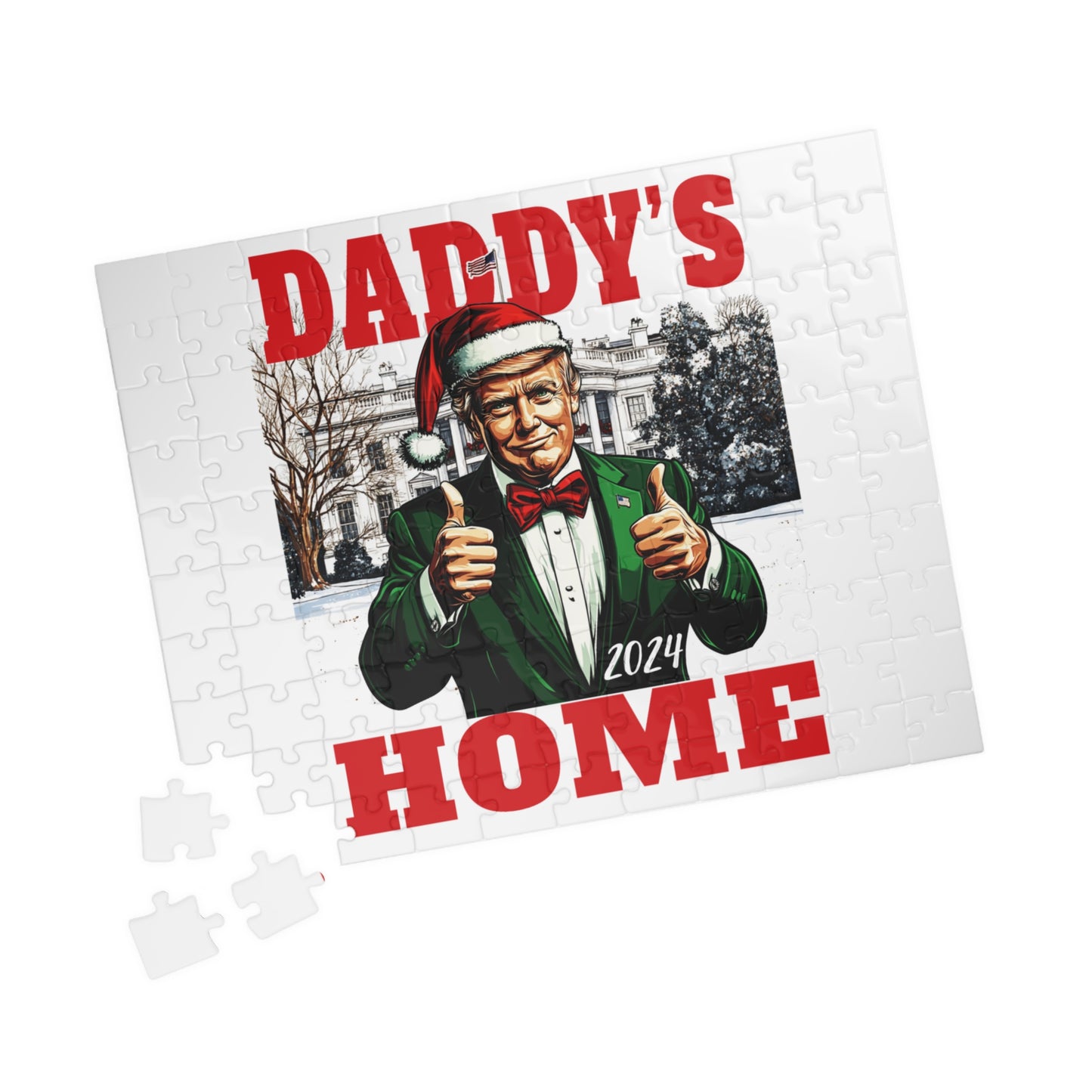 Trump - Daddy's Home 2024 - PUZZLE - Funny Christmas, Fun Family Activity, Holiday Gift, Collectible Memorabilia, Festive Entertainment