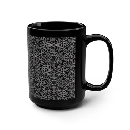 Elegant Black Mug, 15oz - Unique Coffee Cup for Tea Lovers, Stylish Home Decor, Perfect Gift for Friends & Family, Modern Design
