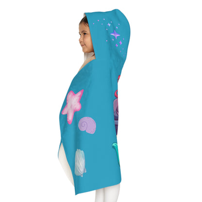 Mermaid Ocean Vibes Youth Hooded Towel, Fun Beach Towel, Perfect for Pool Days, Kids Gift, Mermaid, Sea Creature Theme