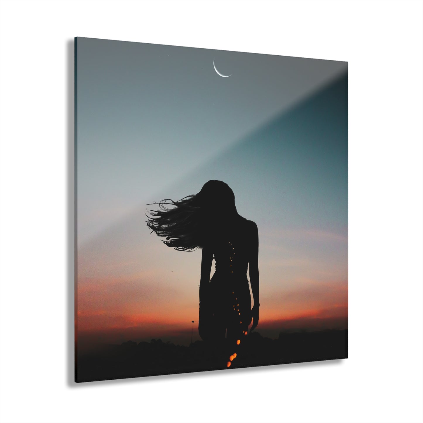Moon Goddess Dreamy Sunset Acrylic Print - Ideal for Home Decor, Wall Art, Gift for Her, Modern Art, Gallery Style