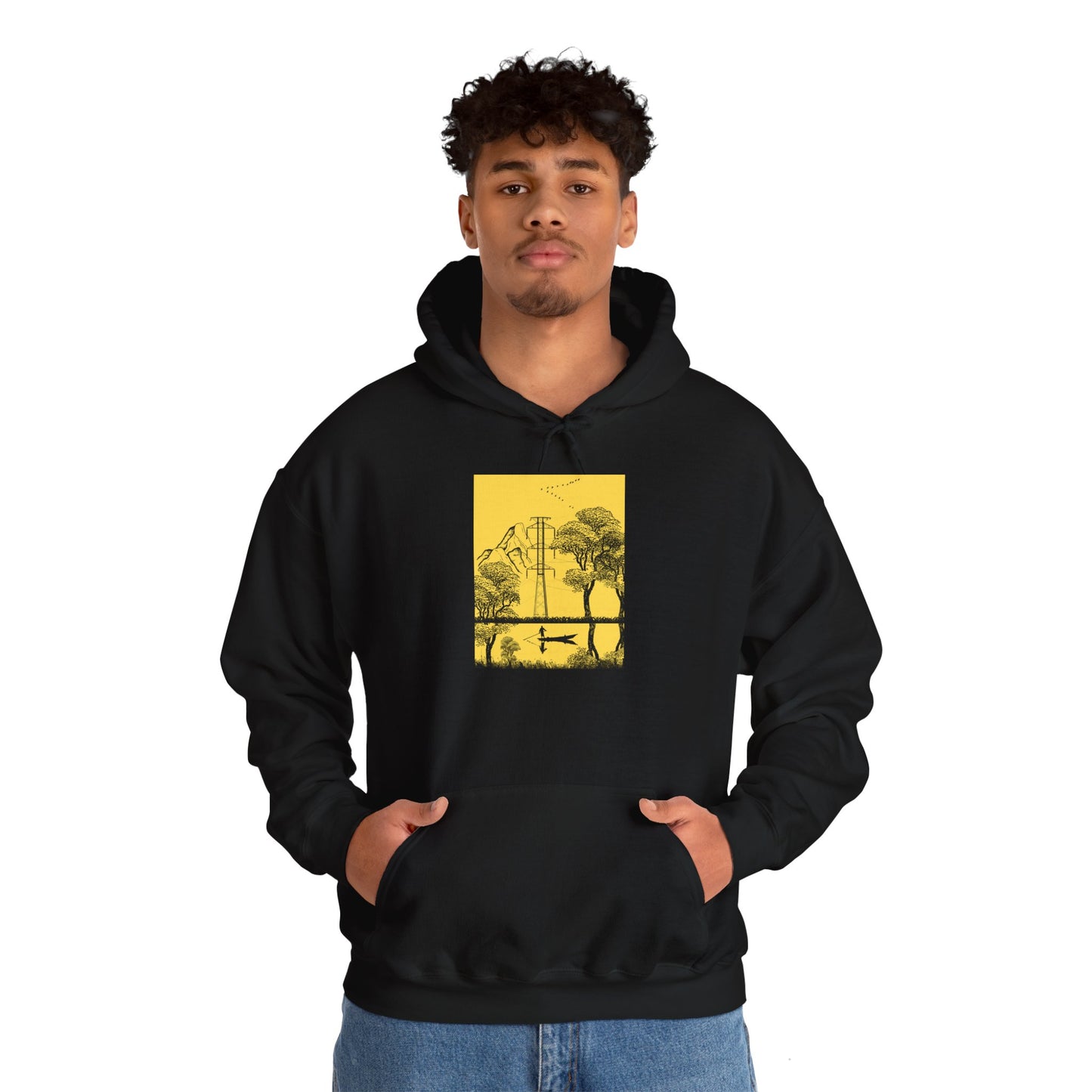 Nature-Inspired Unisex Hooded Sweatshirt, Cozy Hoodie for Outdoors Lovers, Perfect Gift for Nature Enthusiasts, Ideal for Camping, Hiking,