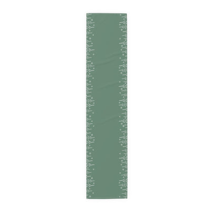 Christmas Themed Green Classy Table Runner - Perfect for Christmas Dinner or Holiday Parties (Cotton, Poly)