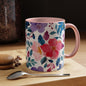 Floral Accent Coffee Mug, Beautiful Floral Design, Perfect Gift for Plant Lovers, Housewarming, Birthday, Mother's Day