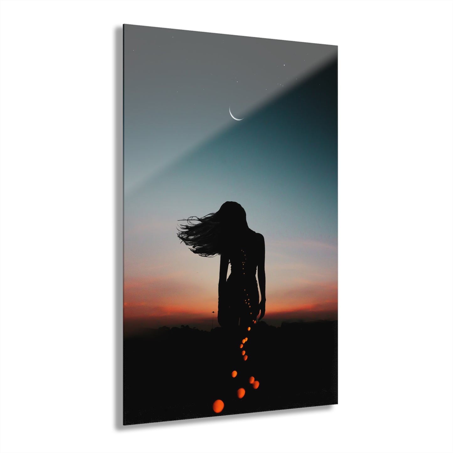 Moon Goddess Dreamy Sunset Acrylic Print - Ideal for Home Decor, Wall Art, Gift for Her, Modern Art, Gallery Style