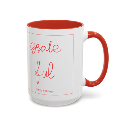 Grateful Accent Coffee Mug | Cozy Gift, Holiday Mug, Christmas, Personalized Coffee Cup, Warm Home Decor