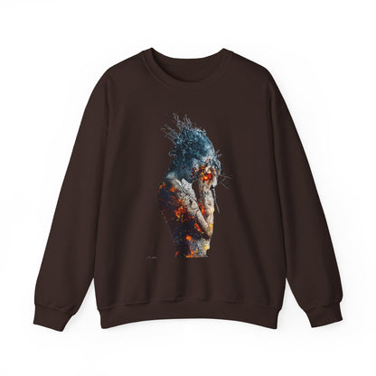 Introspective Artistic Nature-Inspired Crewneck Sweatshirt - Cozy Unisex Gift, Art Lover Sweatshirt, Casual Wear, Unique Gift for Her/Him
