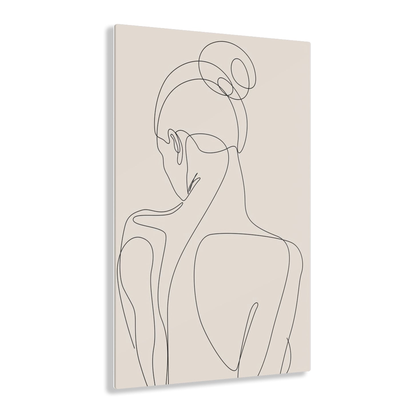 Boho Woman Silhouette - Minimalist Acrylic Print Art, Modern Home Decor, Line Art Wall Art, Contemporary Artwork, Stylish Living Room Accent