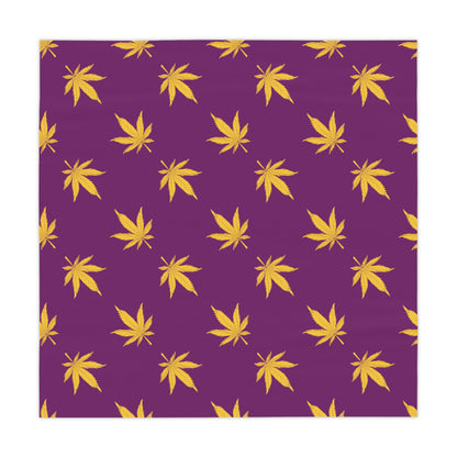 Vibrant Cannabis Leaf Tablecloth, Bohemian Dining Decor, Perfect for Parties, Festivals, and Everyday Use