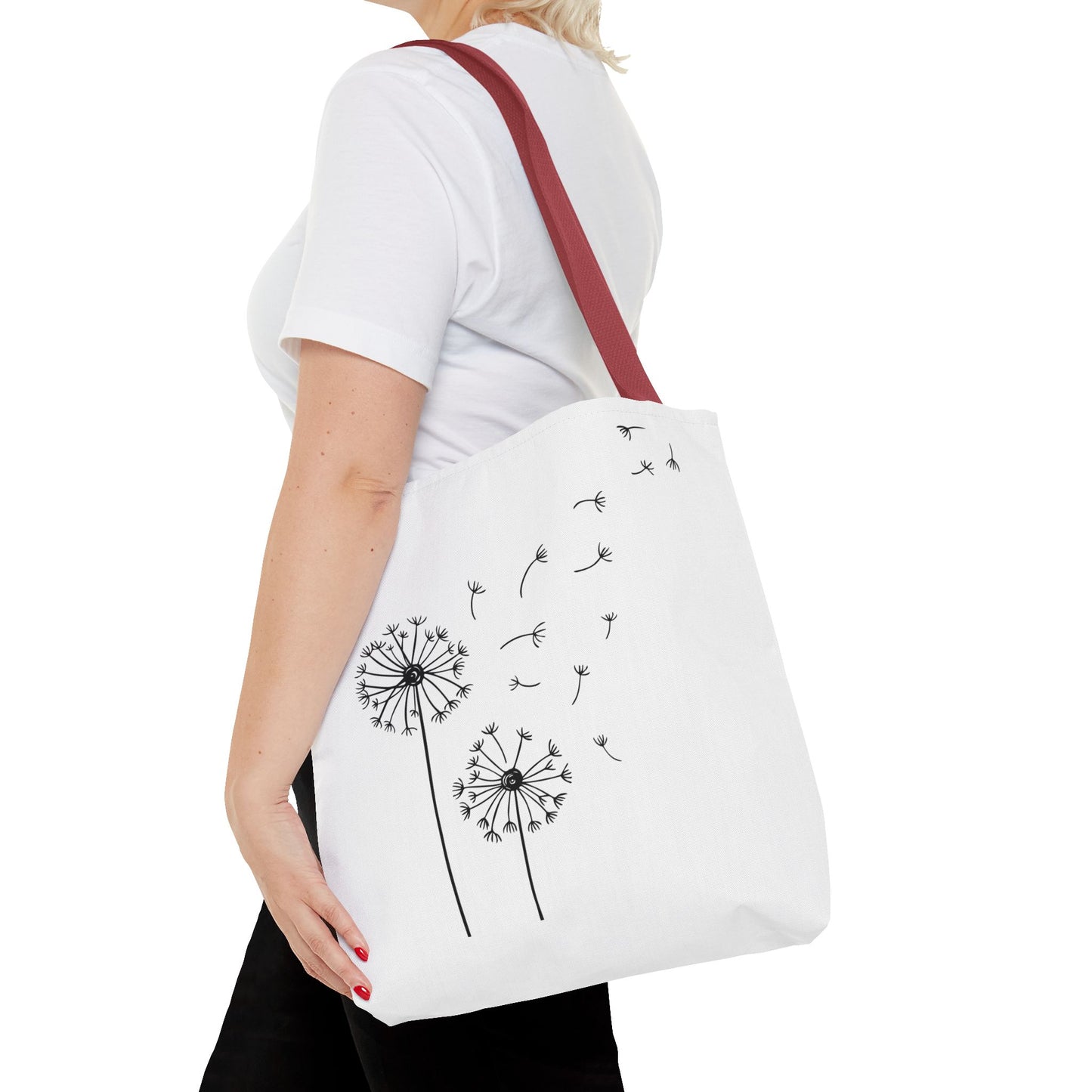 Dandelion & Floral Tote Bag, Boho Chic Eco-Friendly Bag, Gift for Her, Stay With Me Design, Nature Lover's Accessory, Shopping Bag
