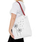 Dandelion & Floral Tote Bag, Boho Chic Eco-Friendly Bag, Gift for Her, Stay With Me Design, Nature Lover's Accessory, Shopping Bag