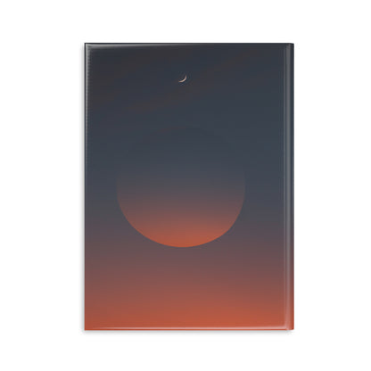 Personalized Hardcover Notebook, Dreamy Journal, Gift for Writers, Creative Log, Cosmic Inspired Study Planner, Moon and Sunset Design