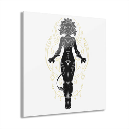 Leo Zodiac Elegant Acrylic Wall Art Print, Modern Home Decor, Black and Gold Abstract Design, Unique Gift for Art Lovers