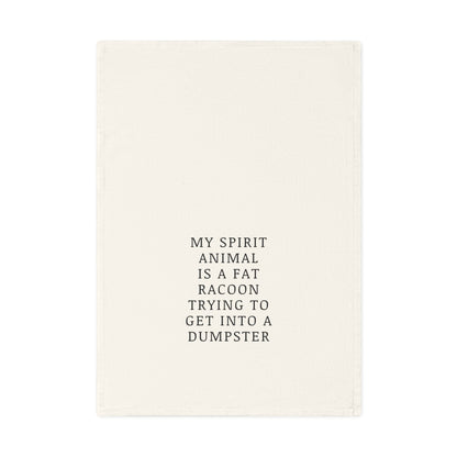My Spirit Animal is a Fat Raccoon - Humorous Cotton Tea Towel, Kitchen Decor, Gift for Animal Lovers, Funny Homeware, Housewarming Gift,
