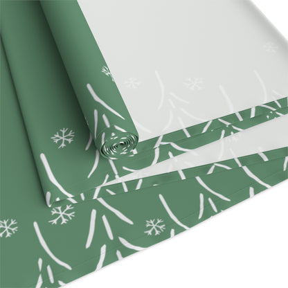 Christmas Themed Green Classy Table Runner - Perfect for Christmas Dinner or Holiday Parties (Cotton, Poly)