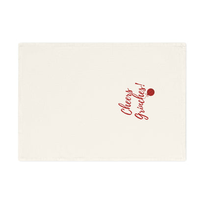 Cheers Grinches! - Festive Cotton Tea Towel, Perfect for Holiday Decor, Kitchen Gift, Christmas Party, Festive Table Setting, Seasonal