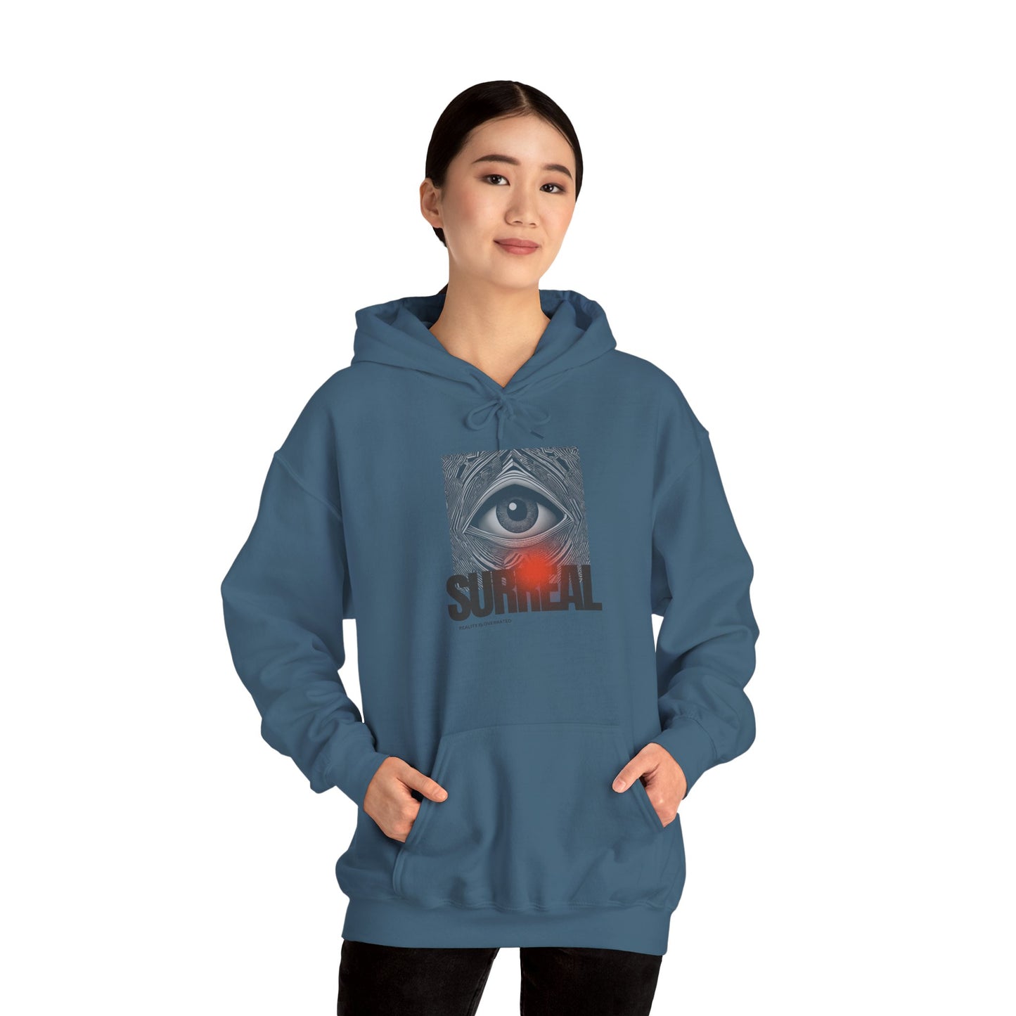 Surreal Eye Unisex Heavy Blend™ Hooded Sweatshirt, Cozy Hoodie for Art Lovers, Unique Gift for Creatives, Graphic Hooded Sweatshirt,
