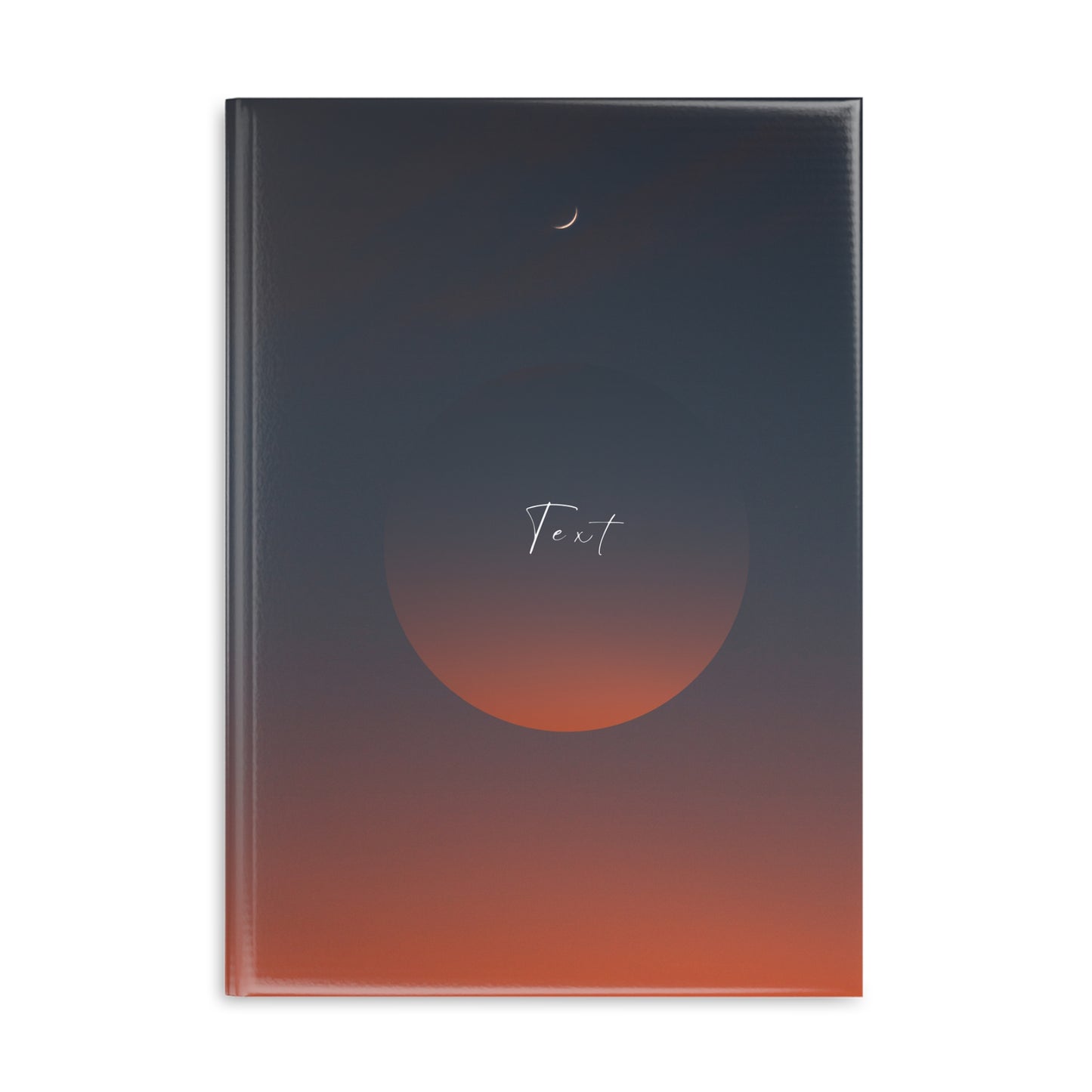 Personalized Hardcover Notebook, Dreamy Journal, Gift for Writers, Creative Log, Cosmic Inspired Study Planner, Moon and Sunset Design