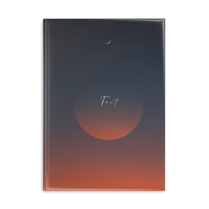 Personalized Hardcover Notebook, Dreamy Journal, Gift for Writers, Creative Log, Cosmic Inspired Study Planner, Moon and Sunset Design