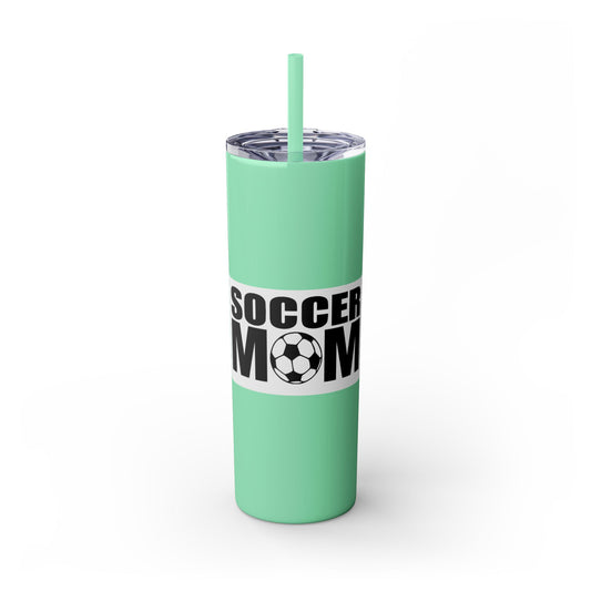Soccer Mom Skinny Tumbler with Straw, 20oz | Ideal for Game Days, Sports Events, Gifts for Moms, Hydration on the Go