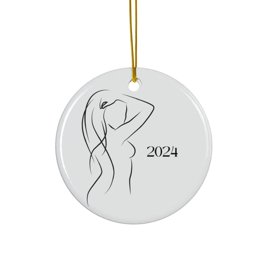 Woman Silhouette - Elegant Ceramic Ornament, Minimalist 2024 Decoration for Home, Unique Gift, Holiday Decor, Keepsake