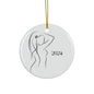 Woman Silhouette - Elegant Ceramic Ornament, Minimalist 2024 Decoration for Home, Unique Gift, Holiday Decor, Keepsake