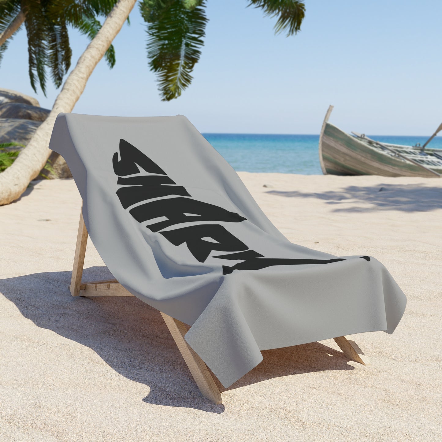 Grey Shark Beach Towel | Summer Vibe Towel for Ocean Lovers, Great Gift for Beach Days, Pool Parties, Shark Week, Outdoor Fun