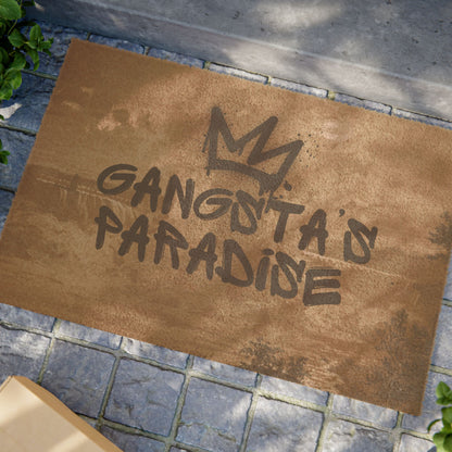 Gangsta's Paradise Doormat - Urban Home Decor, Entryway Rug, Funky Welcome Mat, Hip Hop Gift, Cool Housewarming Idea