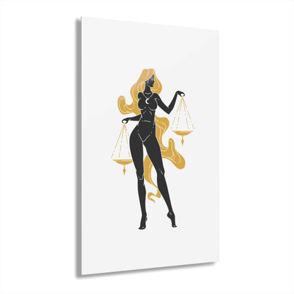 Elegant Libra Zodiac Devine Feminine Acrylic Print - Zodiac Art for Home Decor, Astrology Gift, Minimalist Wall Art