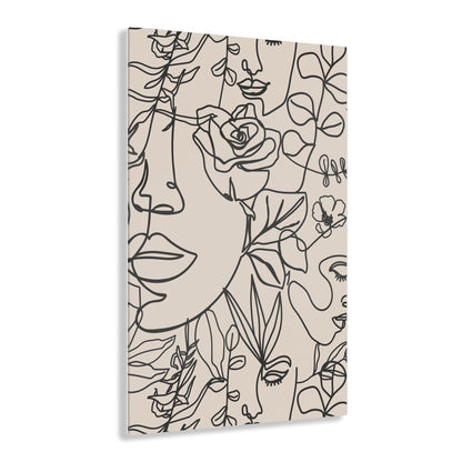 Boho Women Faces - Stylish Line Art Acrylic Prints for Modern Decor, Minimalist Home Wall Art, Gift for Art Lovers, Perfect for Any Room