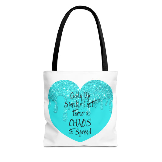 Giddy Up Sparkle Farts - Chaos Tote Bag, Inspirational Jumbo Tote, Sparkle Heart Carryall, Fun Gift for Her, Party Essential