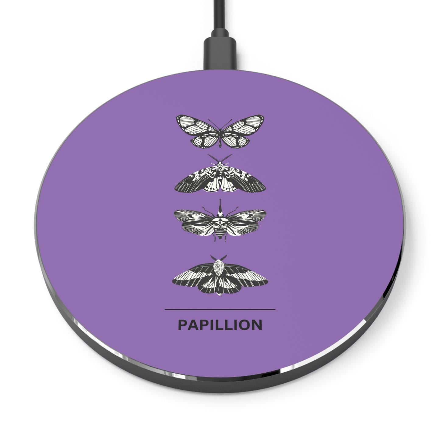 Butterfly Wireless Purple Charger - Papillion, Cute Fast Charging Pad, Phone Accessory, Gift for Nature Lovers, Home Decor