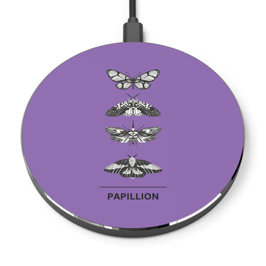 Butterfly Wireless Purple Charger - Papillion, Cute Fast Charging Pad, Phone Accessory, Gift for Nature Lovers, Home Decor